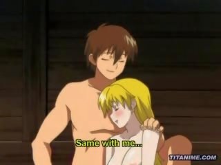 Magicl hentai anime dude spanks a blonde adolescent deep