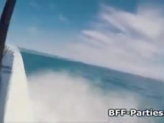 Banging Four incredible Teens In Bikini On A Boat