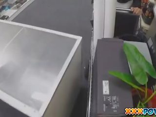 Inviting MILF banged and moans loud in pawn shop!