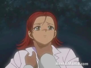 Fiery redheaded animen ängel få miniature fittor spikade av henne elegant beau
