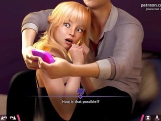 Double Homework &vert; Horny blonde teen daughter tries to distract lover from gaming by showing her magnificent big ass and riding his putz &vert; My sexiest gameplay moments &vert; Part &num;14