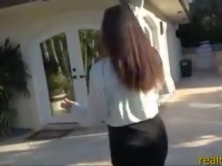 Fascinating real estate agent fucks her client to make the sale