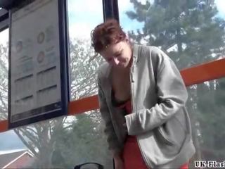 Impressive Old Isabels Public Self Abuse And Flashing English Beginner cutie Exposing Peach To Voyeurs