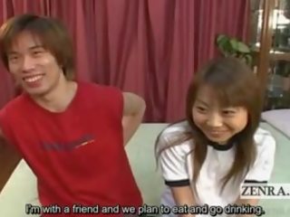 Subtitled japansk amatør intervju lovemaking trekant