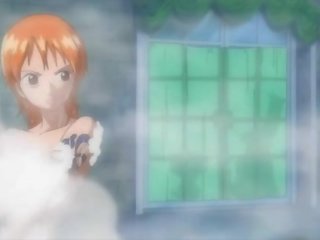 One Piece adult movie Nami in extended bath scene