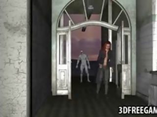 Alluring 3D Redhead cutie Getting Fucked Hard By A Zombie