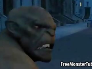 Sansasyonel 3d afet lays üzerinde bir doğal memeler çalkalayın ve berbat bir monsters ponpon kız