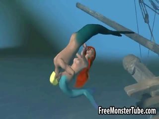 3D Little Mermaid stunner gets fucked hard underwater