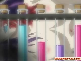 Japanese hentai babe drinking cum