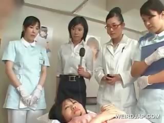 Asian Brunette sweetheart Blows Hairy cock At The Hospital