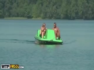 Titted Blonde Fucked Hard In A Boat