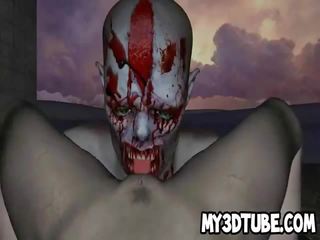3d zombi jana getting licked and fucked outdoors