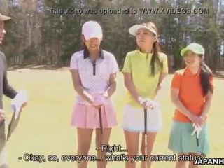 Ázijské golf volania dievča dostane fucked na the ninth diera