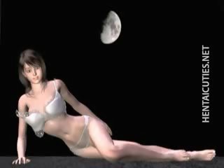 Horký 3d anime svůdnice pose v ji dámské spodní prádlo