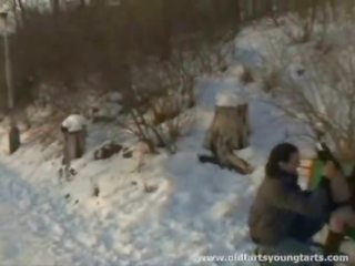 Nice Winter Alfresco Amateur Fucking Of Couple