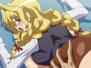 Busty anime blonde taking fat shaft in tight