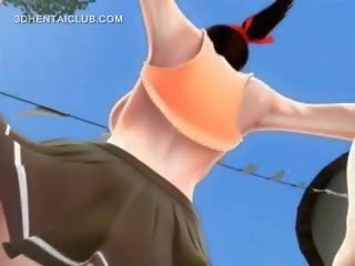 Besar breasted 3d hentai remaja fucked baik oleh gergasi zakar/batang