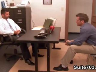 First-rate gays Berke and Parker fuck in the office