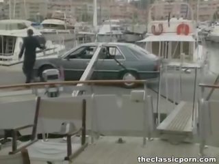 Classic retro scenes on a boat
