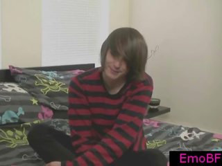 Youthful attractive home emo homosexual scene